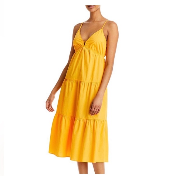 Rails Avril Tiered Midi Dress Spaghetti Straps Size XS in Yellow - Picture 13 of 13